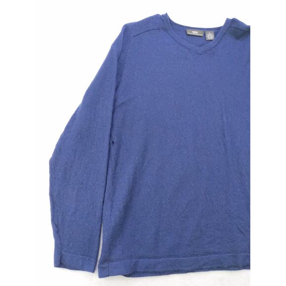 Mossimo Men's Italian 100% Merino Wool Pullover Sweater SZ L Blue Hole - Picture 3 of 9
